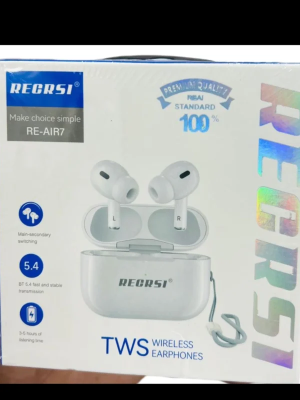 product image0 RECRSI RE-Air7 TWS Wireless Earbuds - White Bluetooth Earbuds Earphone Headphone